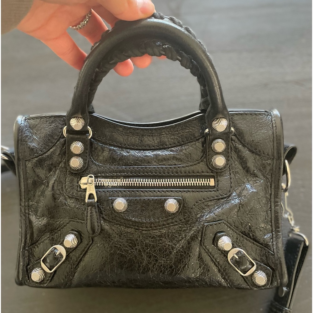Balenciaga OG, mini city bag in black and silver